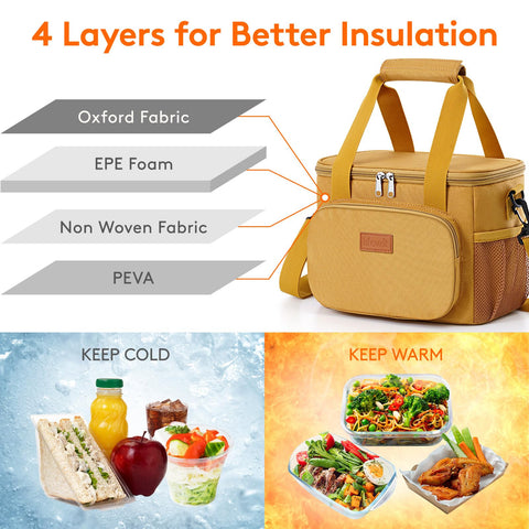 Lifewit bolsa de almuerzo 9L, gran capacidad para comidas y bebidas.