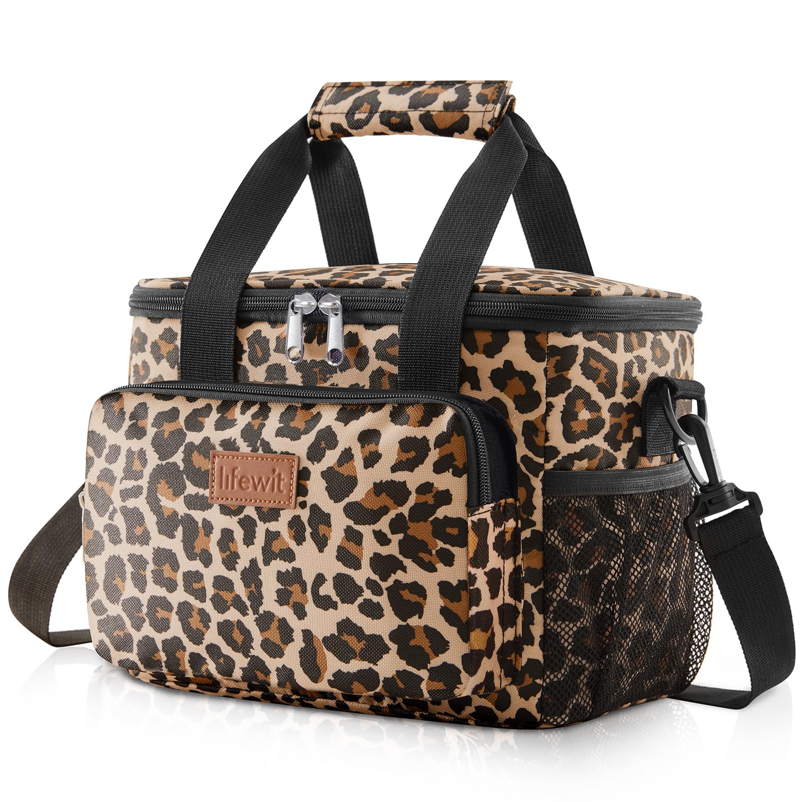 Lifewit bolsa almuerzo Leopardo, capacidad para 12 latas, ideal para oficina.