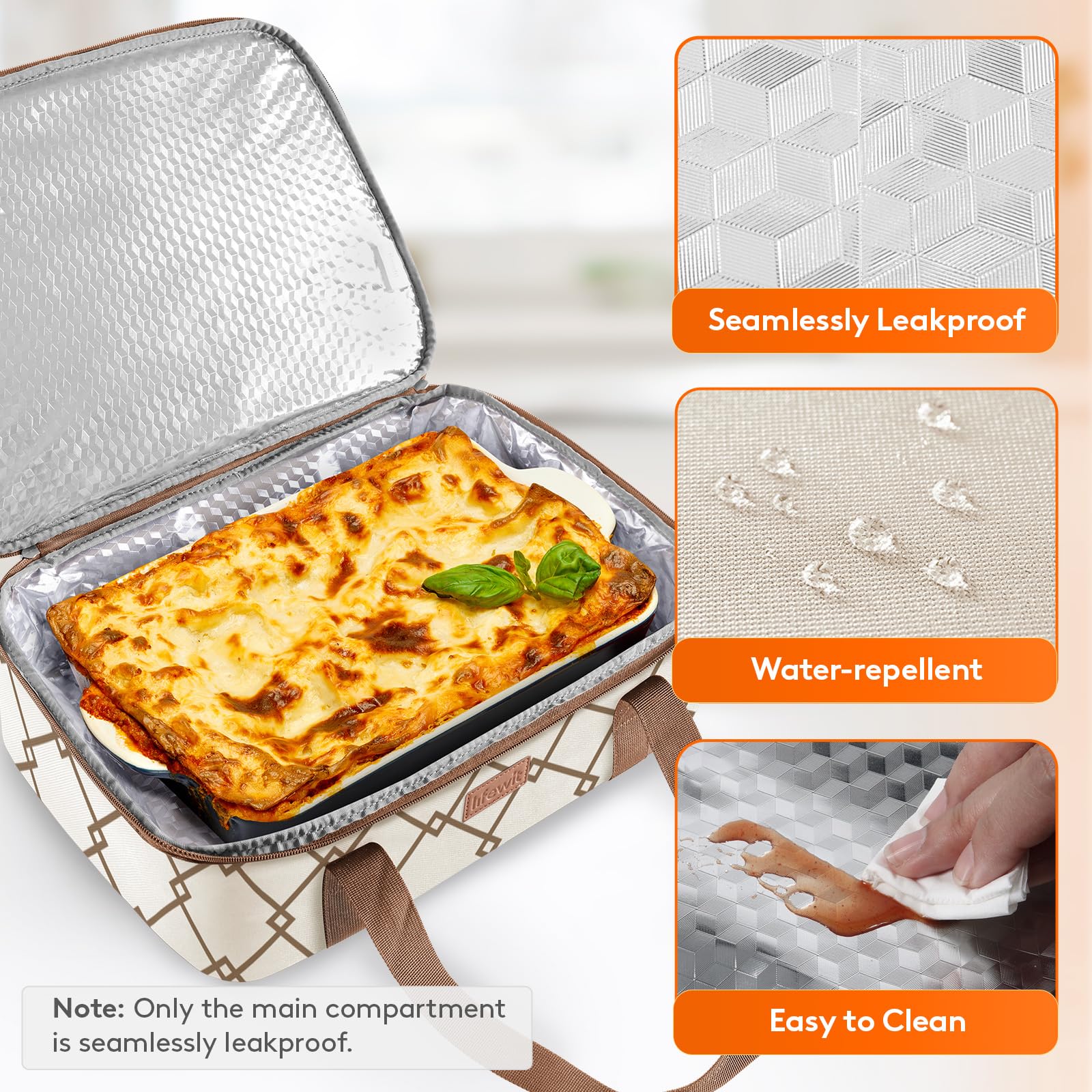 Lifewit bolsillo superior guarda utensilios para acceso rápido durante la comida.