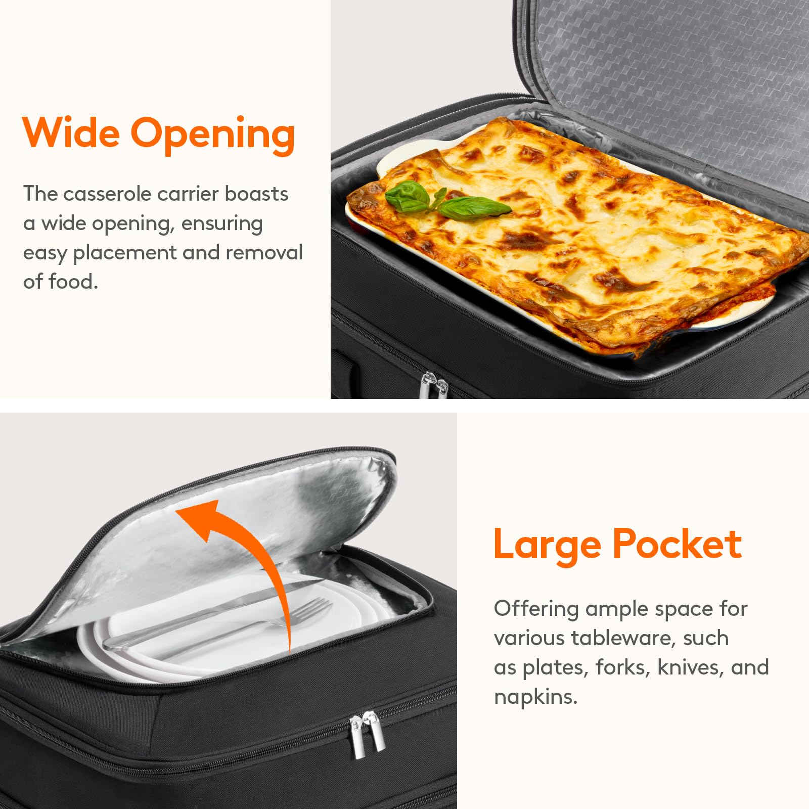 Bolsillo superior Lifewit para utensilios y accesorios a mano.