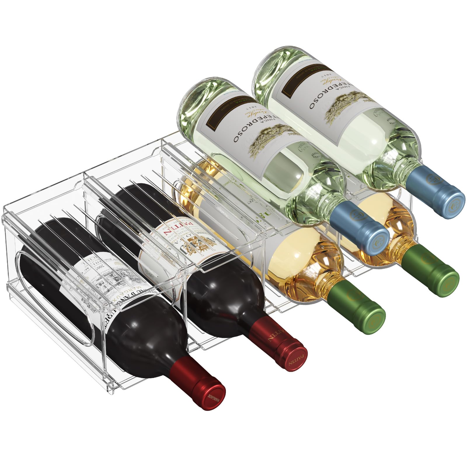 Lifewit botellero apilable para refrigerador, almacenamiento compacto.