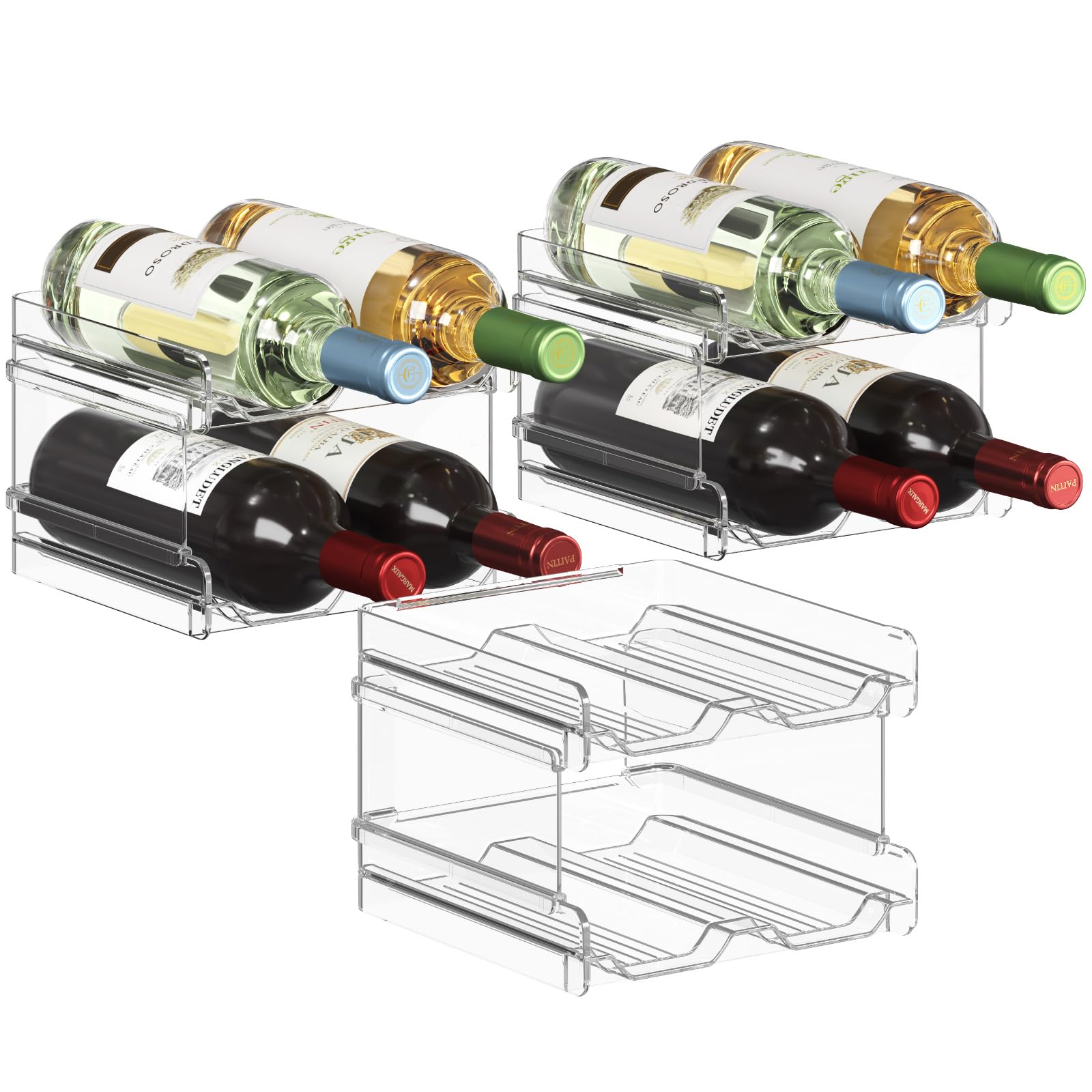 Lifewit botellero apilable de plástico para vino, ideal para enfriar en la nevera.
