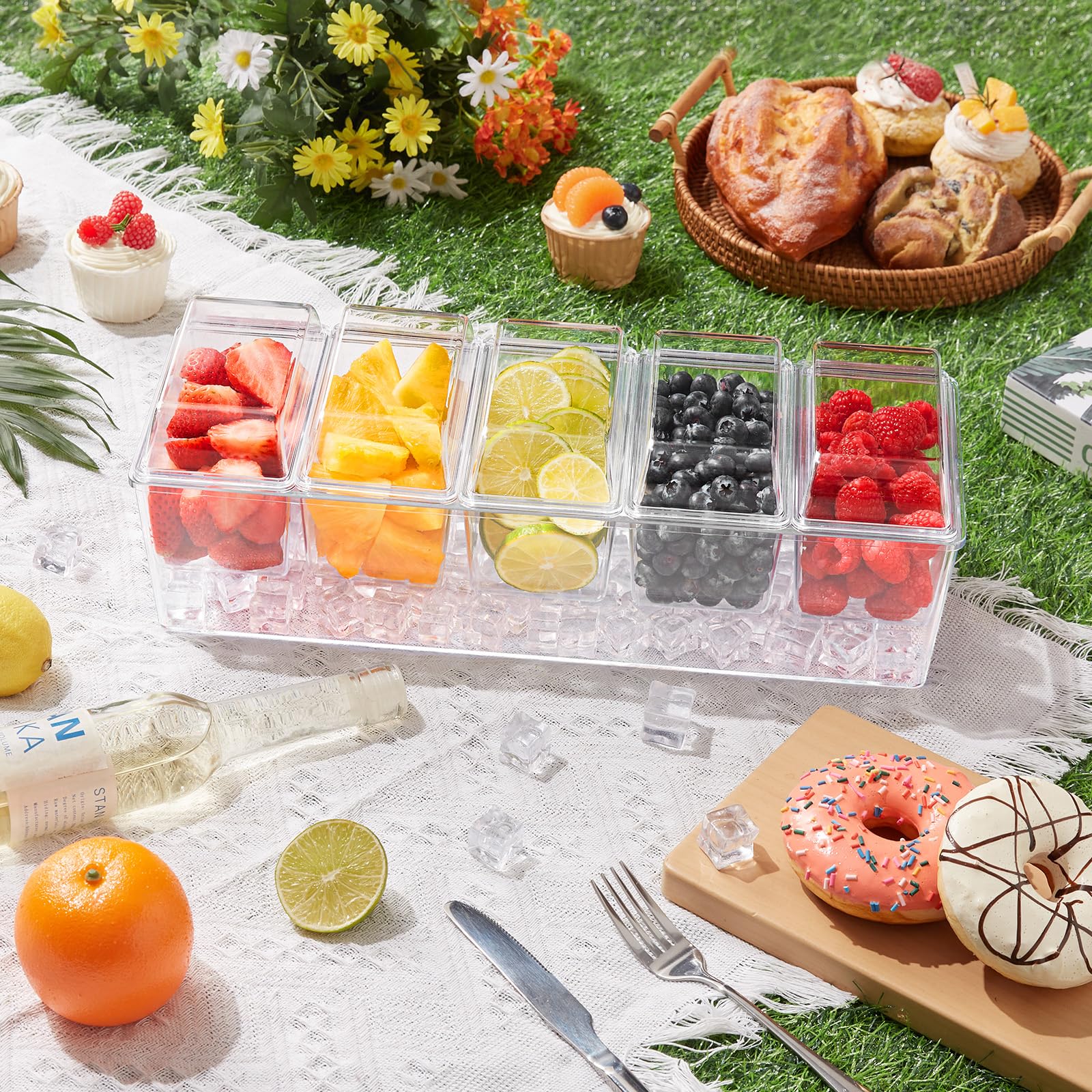 Lifewit condiment caddy, ideal para servir frutas y salsas con estilo