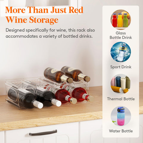 Lifewit contenedor plástico transparente permite ver las botellas fácilmente.