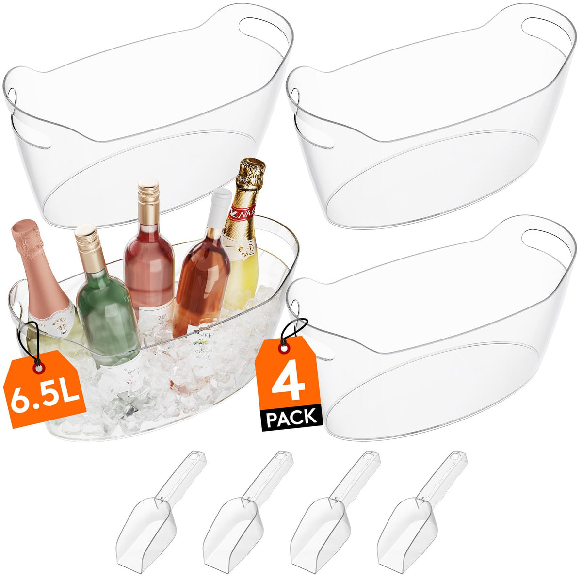 Lifewit cubeta de hielo 6,5 L lista para fiestas y botellas