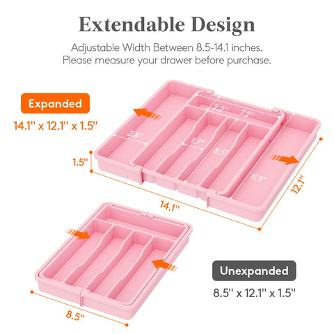 Lifewit detalle del panel extensible lateral y ajuste fácil para cajones