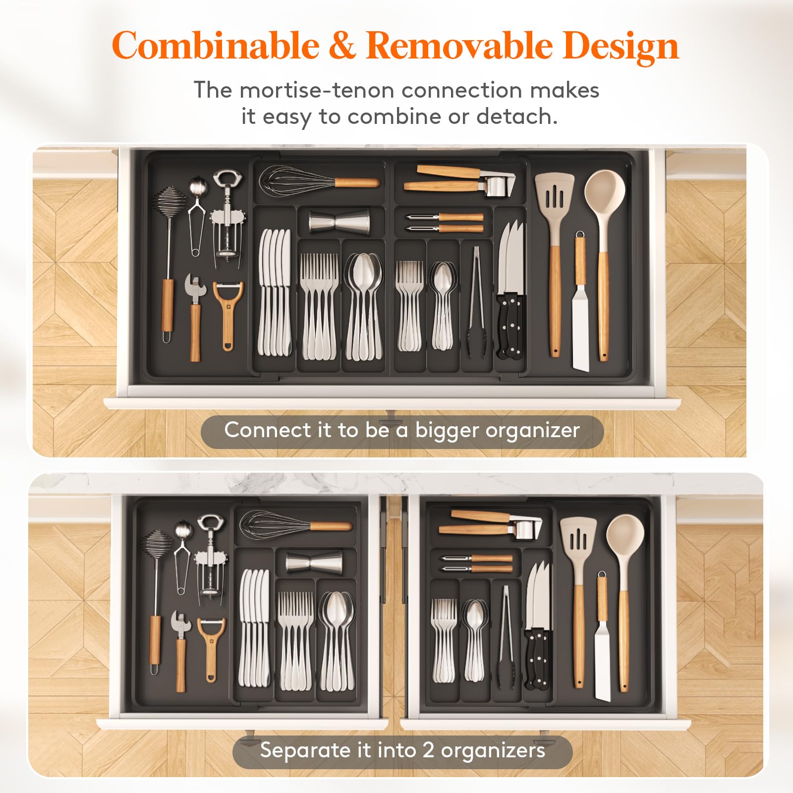 Diseño combinable y ensamblable Lifewit para ajustar almacenamiento.
