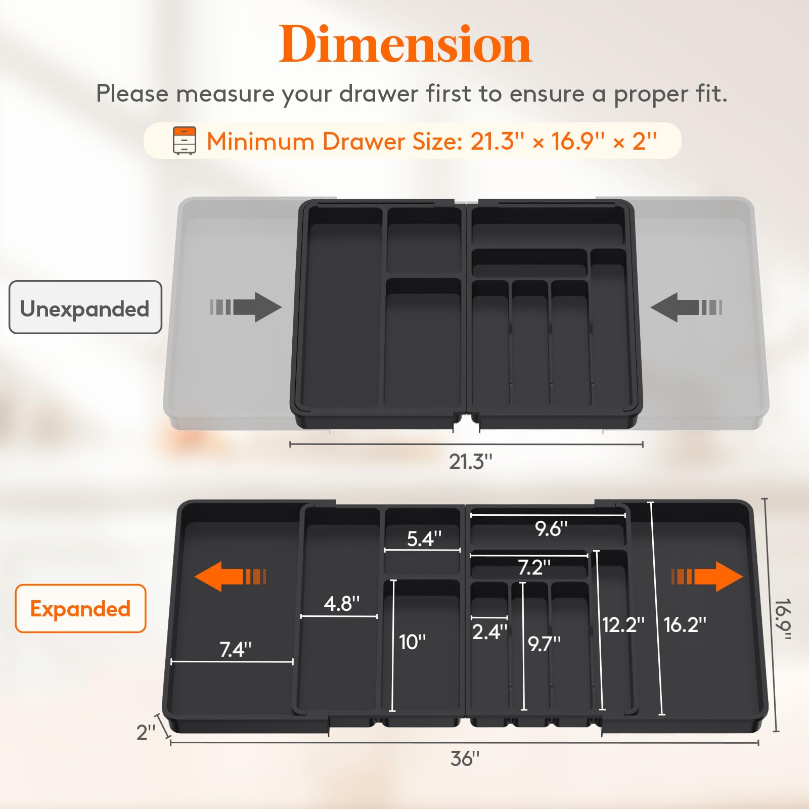Lifewit diseno extenso, cajon adaptable para diferentes longitudes.