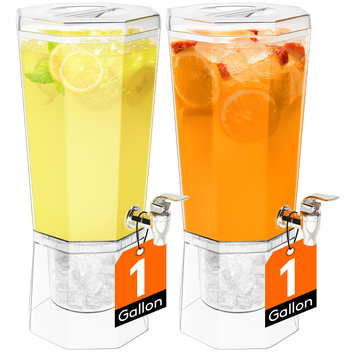 Dispensador Lifewit de 1 galón en escena para bebidas frías y festivas.