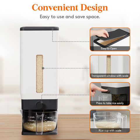 Lifewit dispensador con medidor transparente para medir con precisión.
