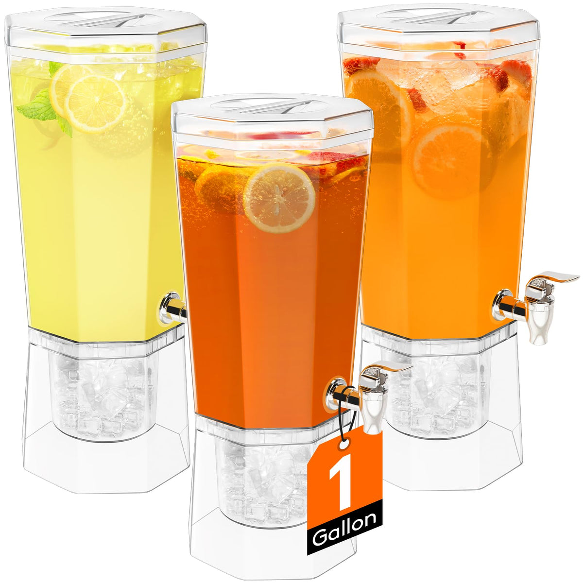 Lifewit dispensador de 1 galón, transparente, ideal para limonadas en fiestas.