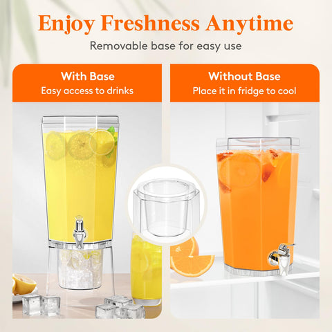 Dispenser Lifewit transparente para bebidas, perfecto en mostradores modernos.
