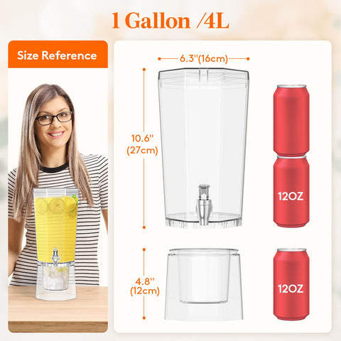 Lifewit 1 galón dispensadores con té helado, perfectos para eventos al aire libre.