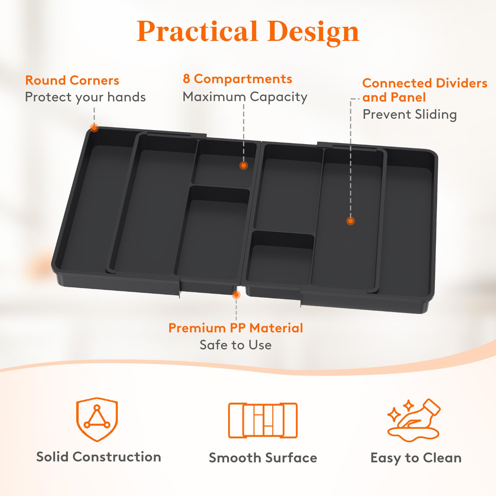 Lifewit Divisor cajón cocina ajustable secciones