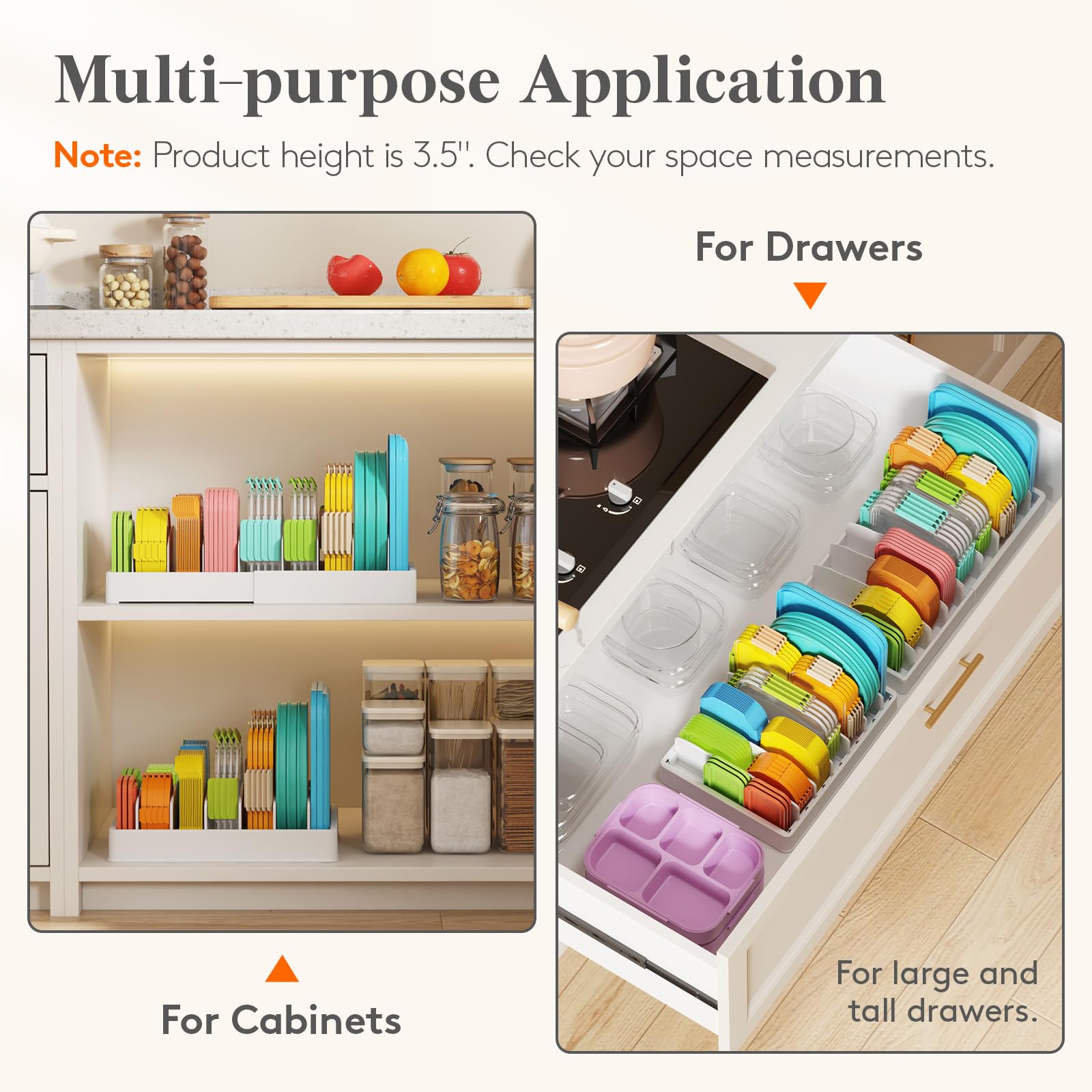 Lifewit divisores ajustables para ordenar tapas y platos