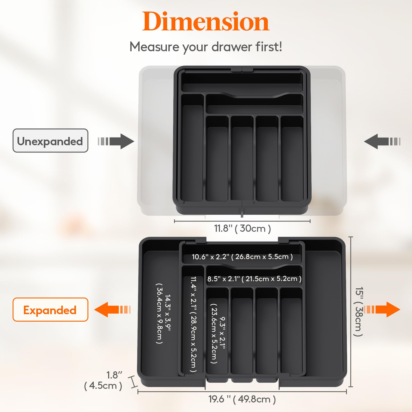 Lifewit divisores ajustables para cuchillos, tenedores y cucharas