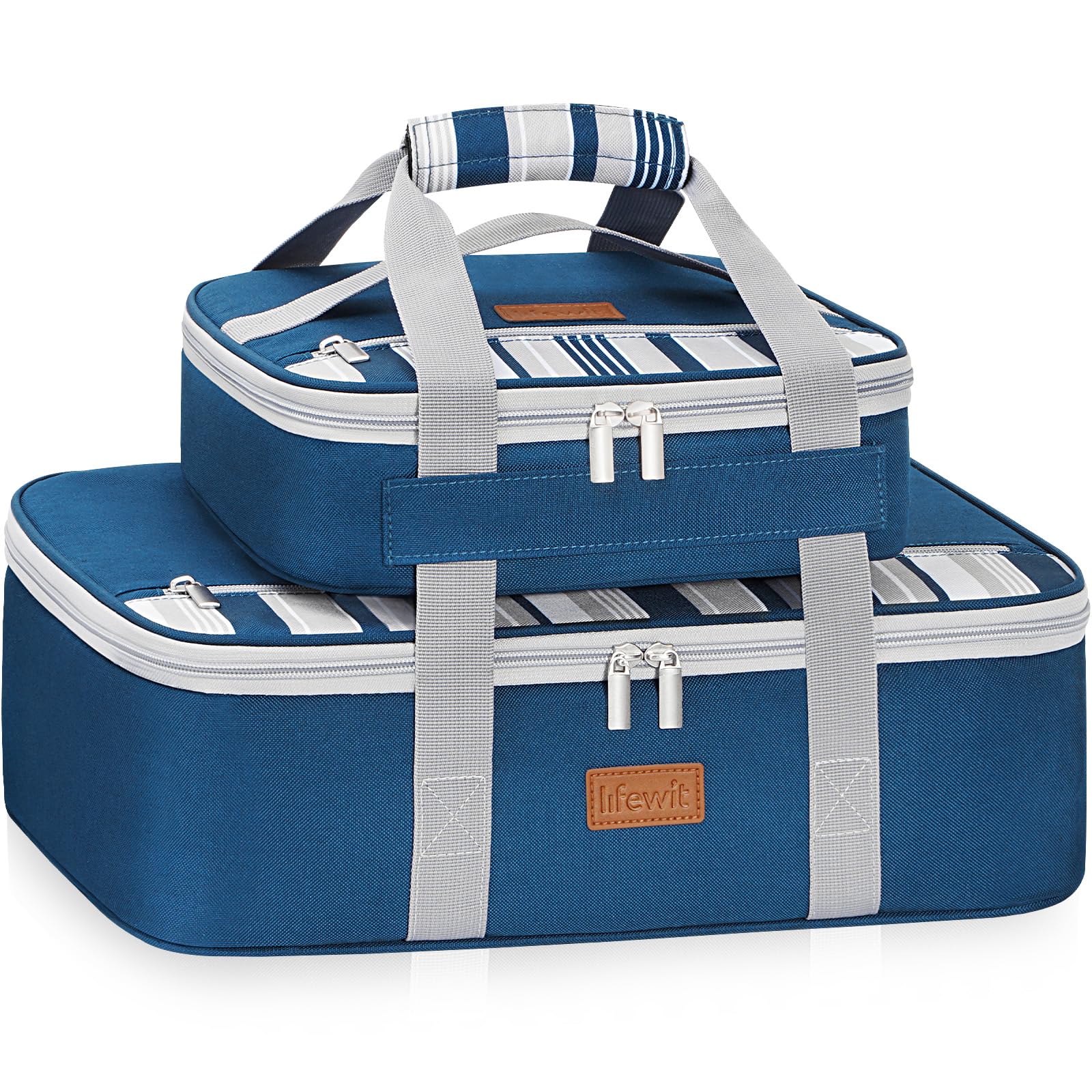 Lifewit Duo: portacazuelas aislado con dos compartimentos para transportar comidas calientes o frías.