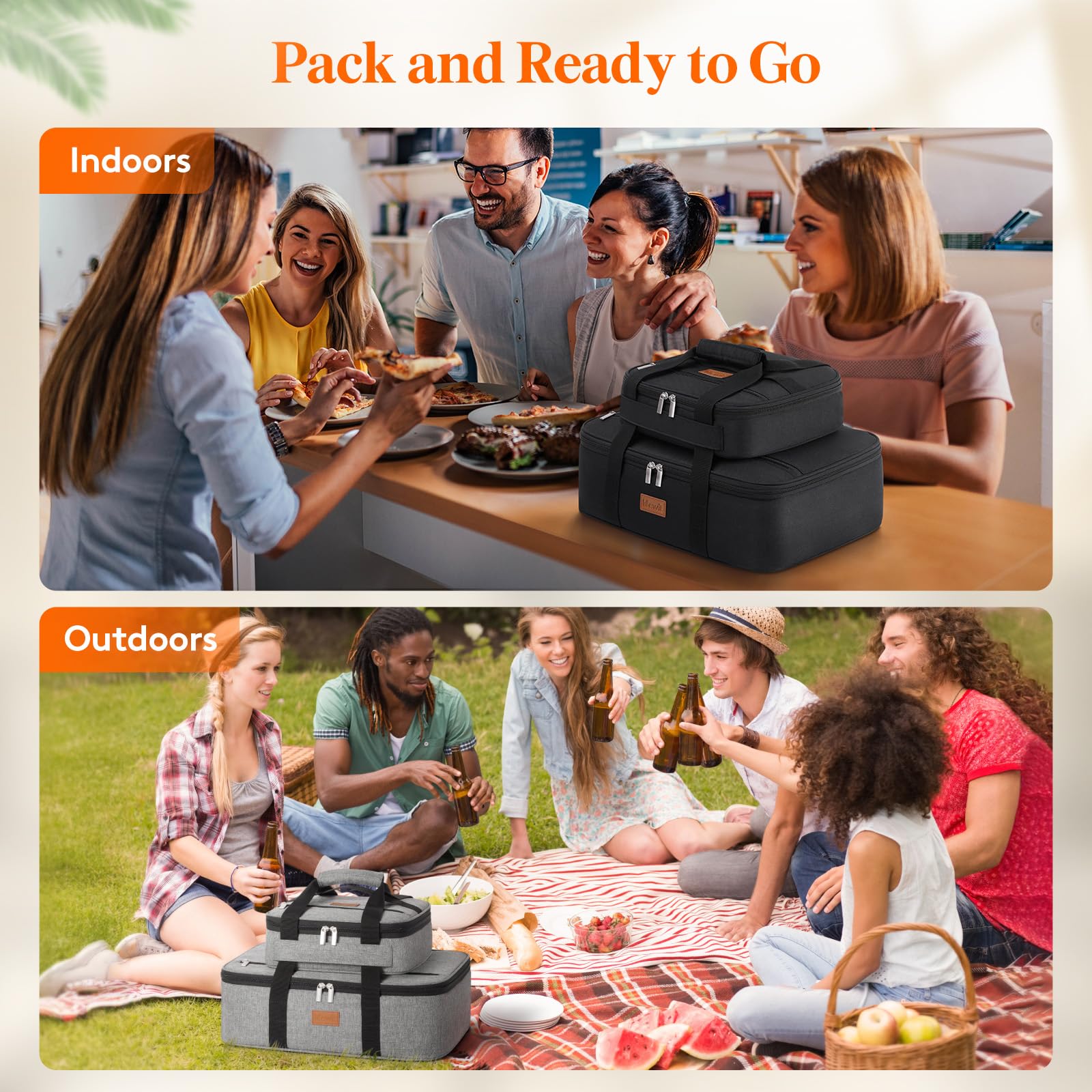 Lifewit Duo: portátil para barbacoas, picnic y fiestas al aire libre.