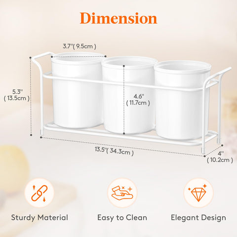 Lifewit estante-cubiertos-metal blanco, almacenamiento estable para comidas.
