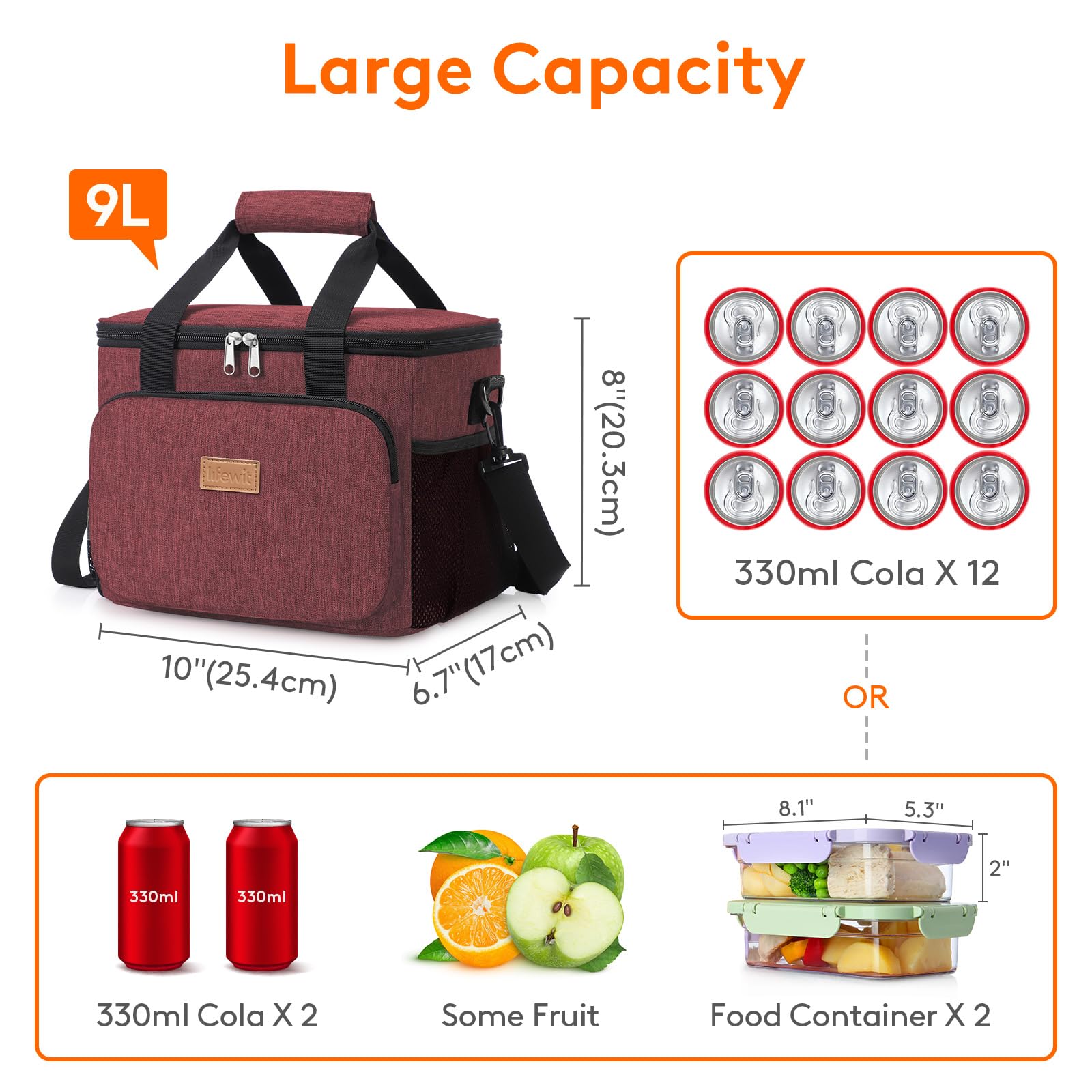 Lifewit interior PEVA seguro para alimentos y fácil de limpiar