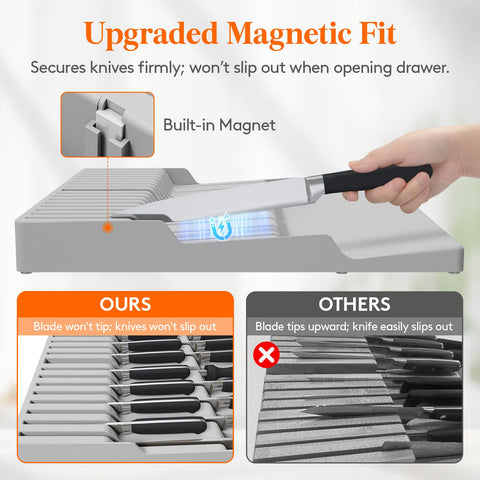 Lifewit inserto magnético para cajón de cuchillos garantiza fijación rápida.