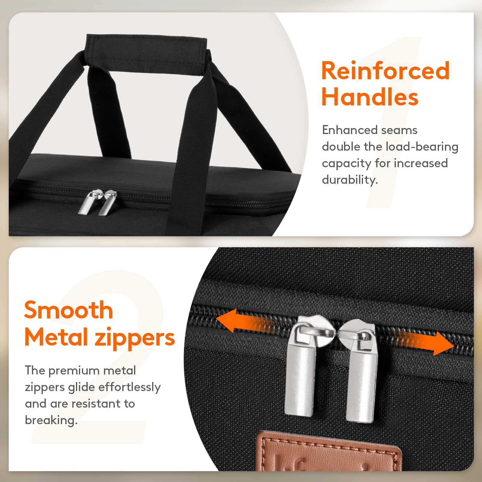 Mangos dobles ergonómicos Lifewit para transporte cómodo.