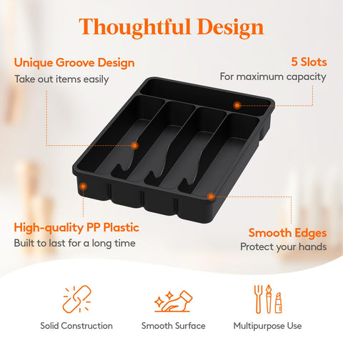 Lifewit PP sin BPA organiza cubiertos con seguridad en la cocina.