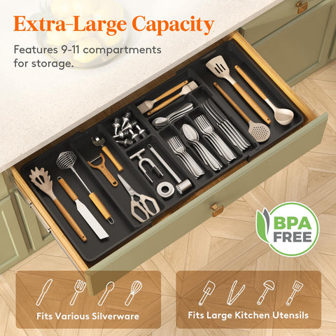 Lifewit PP sin BPA, almacenamiento seguro para utensilios.