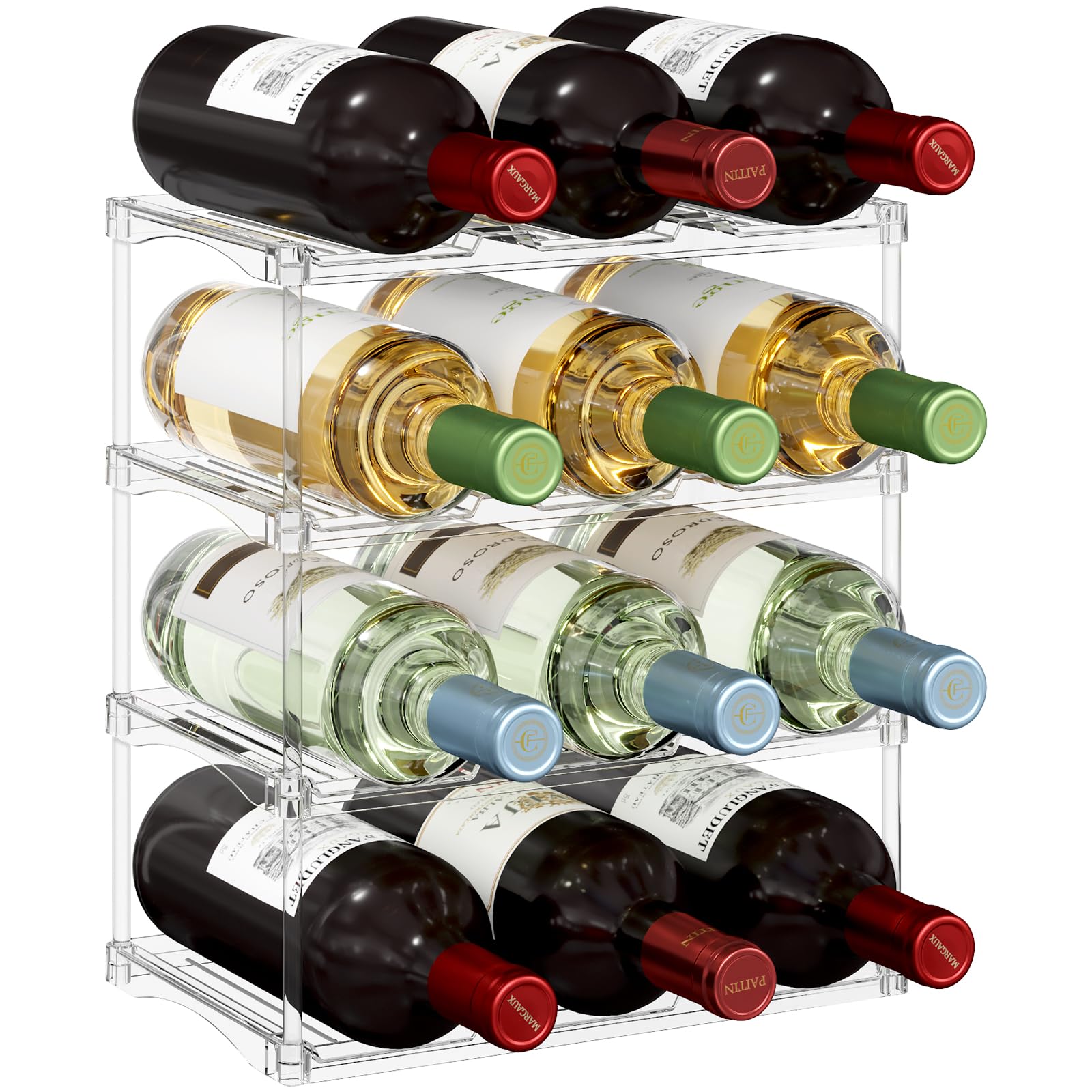 Lifewit Organizador de botellas de agua apilable para cocina ordenada y espacio optimizado.