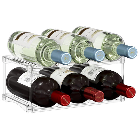 Lifewit organizador de botellas apilable transparente para ahorrar espacio en la cocina.