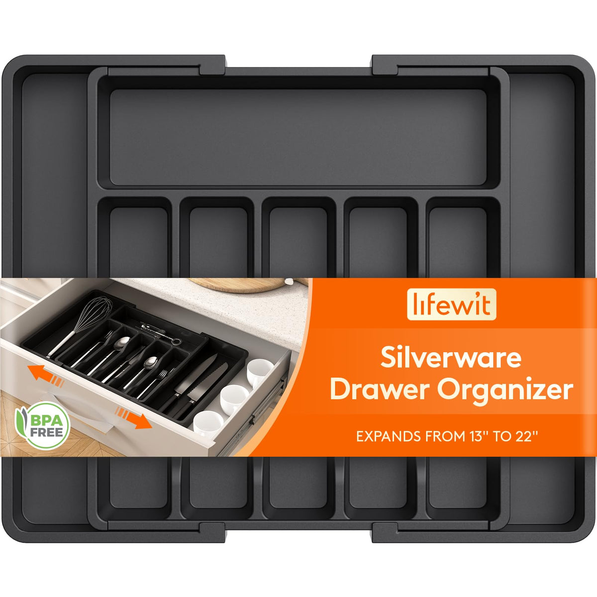 Lifewit organizador de cajón con extensión para mayor capacidad