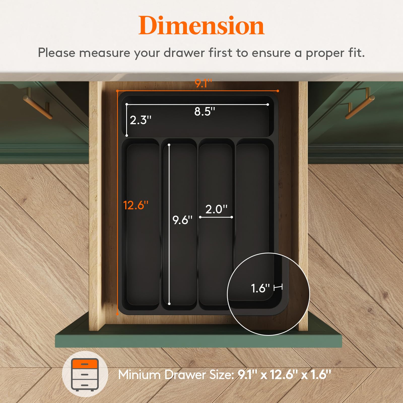 Lifewit organizador de cajón universal para cajones estándar mejora la organización.