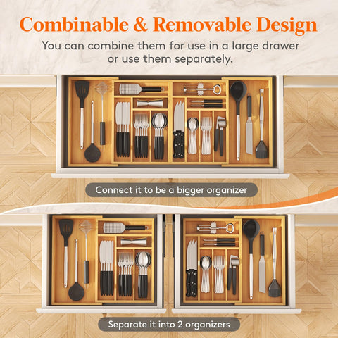 Lifewit organizador con 13 compartimentos para utensilios variados.