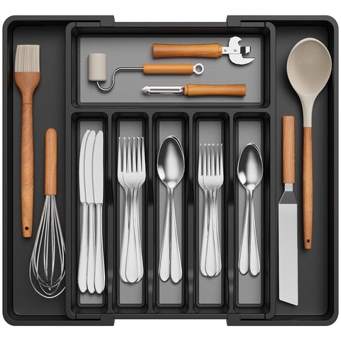 Lifewit organizador de cubiertos: cajón extensible para ordenar cubiertos fácilmente.