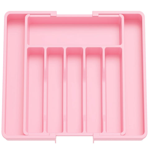 Organizador Lifewit para cubiertos con diseño retráctil, mantiene cajón ordenado y accesible.