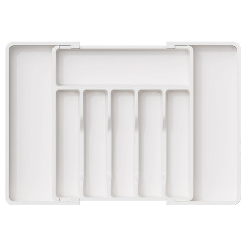 Organizador Lifewit para cubiertos expandible en cajón, facilita acceso rápido a tenedores y cuchillos.