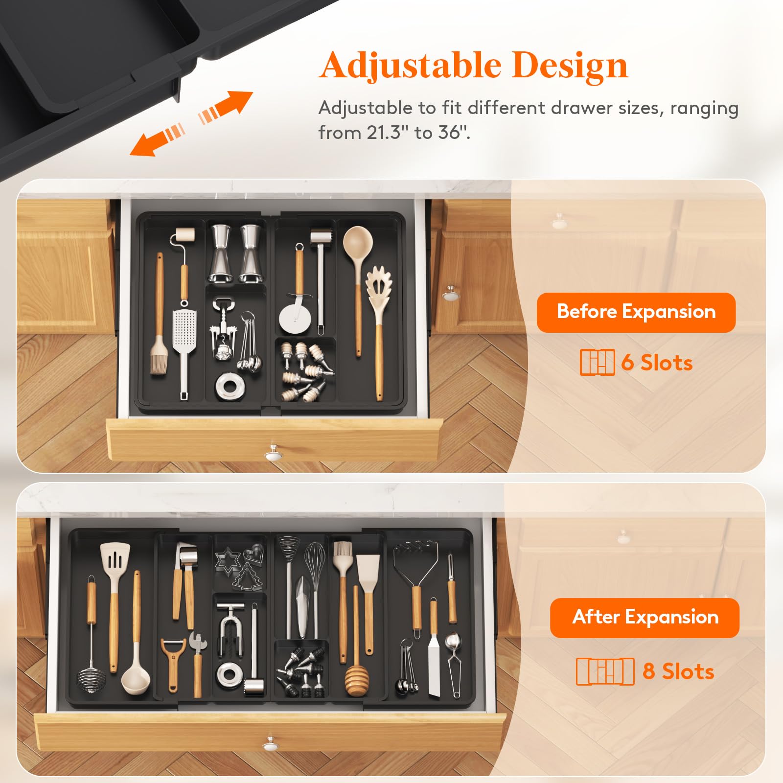 Lifewit Organizador cubiertos modular ensamble fácil para adaptar el espacio