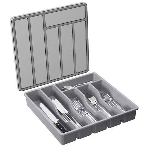 Lifewit Organizador de cubiertos con tapa, mantiene los cubiertos limpios y listos para usar