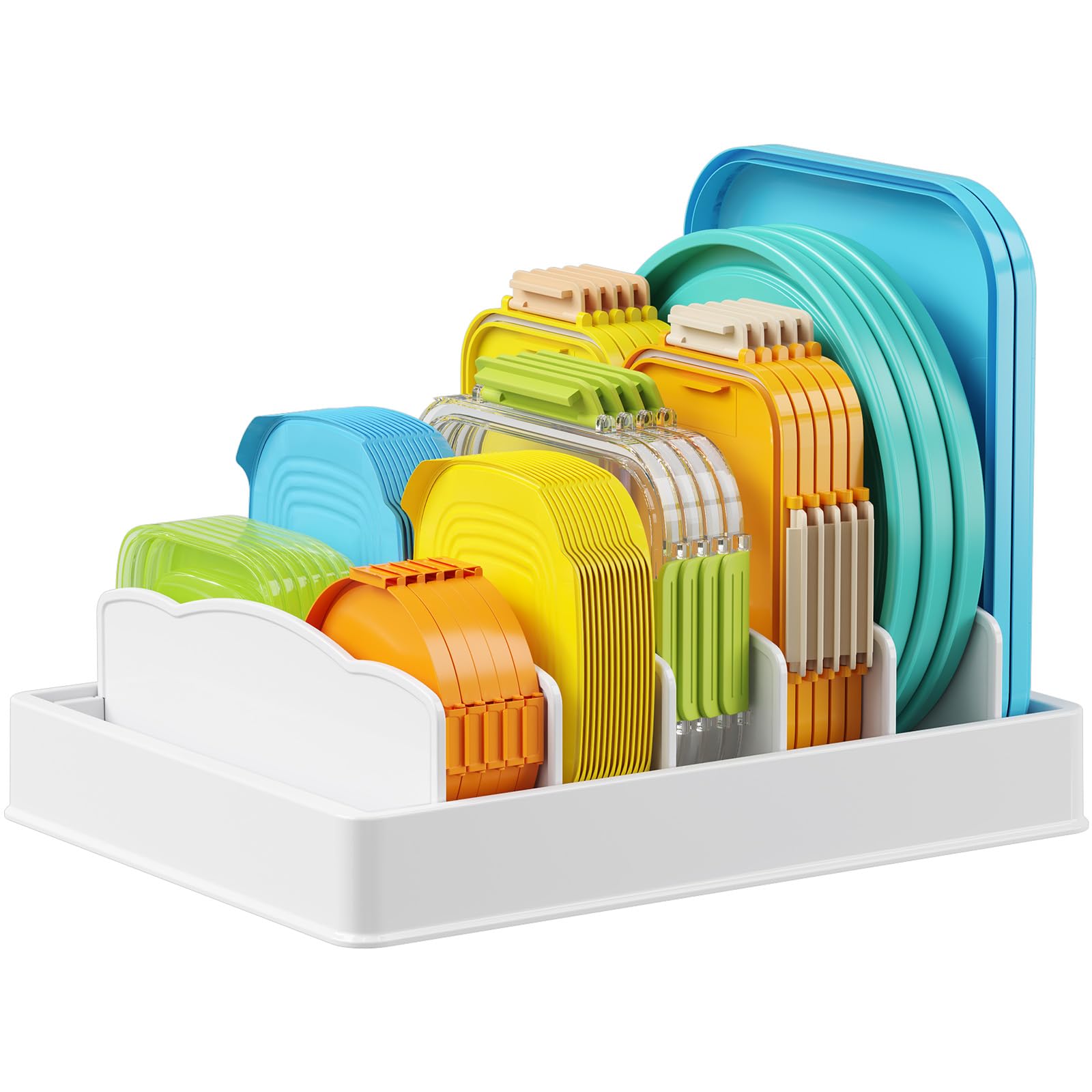 Organizador Lifewit con 7 compartimentos para tapas y platos, ahorro de espacio