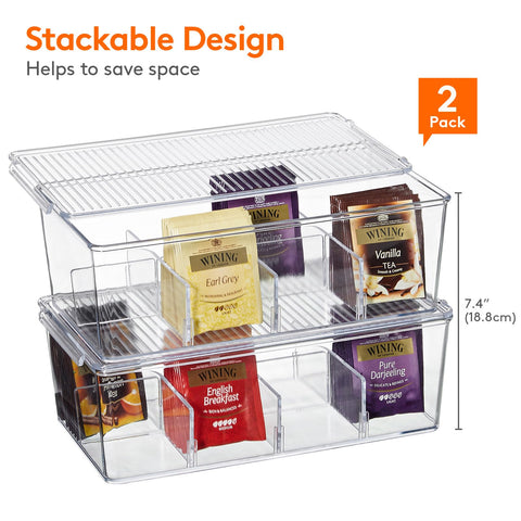 Lifewit organizador de té con tapa elevable para mayor comodidad.