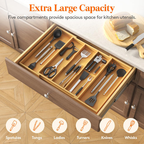 Cajón Lifewit extensible diseño expandible de tres a cinco compartimentos