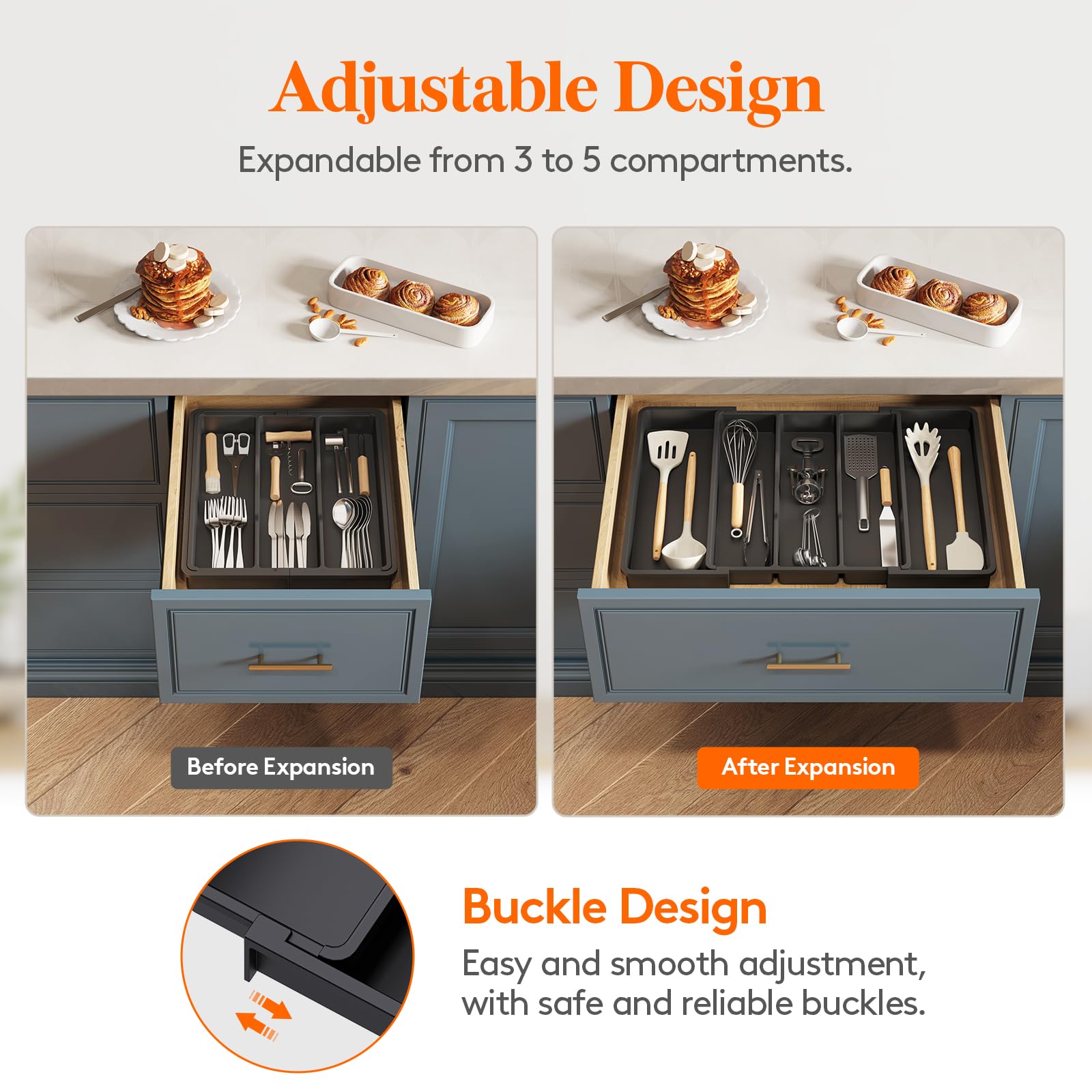 Lifewit: ajuste flexible entre 13 y 22,4 pulgadas para cajones