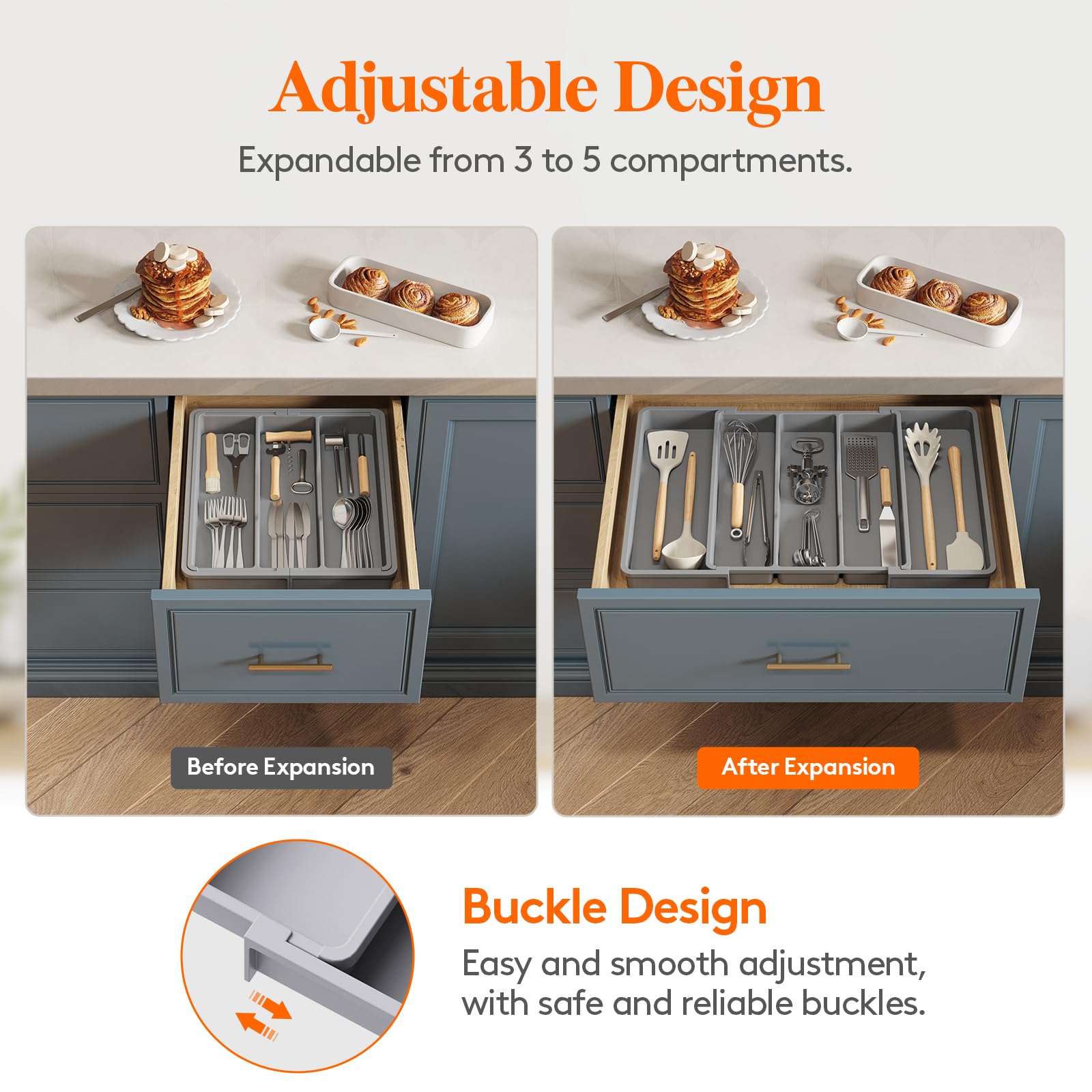 Lifewit organizador plástico sin BPA para uso seguro.