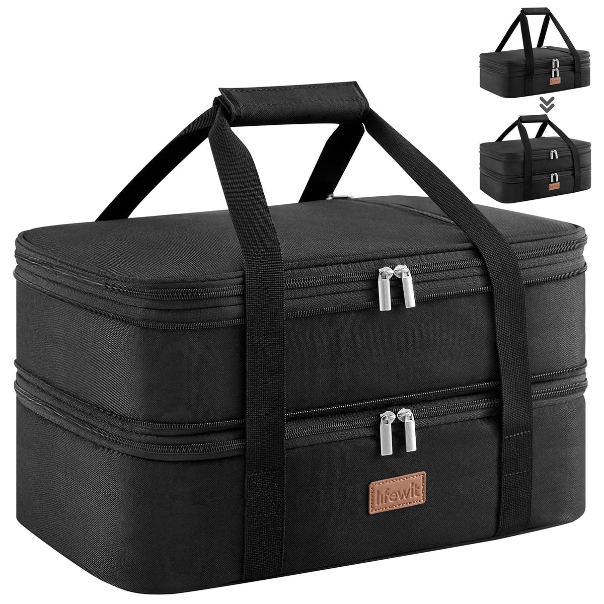 Lifewit porta cazuelas; exterior aislado para transporte cómodo de comidas.