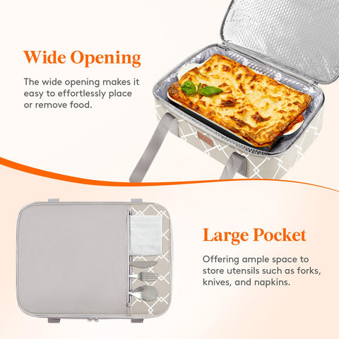 Lifewit porta-cazuela aislada con bolsillo superior para utensilios prácticos.