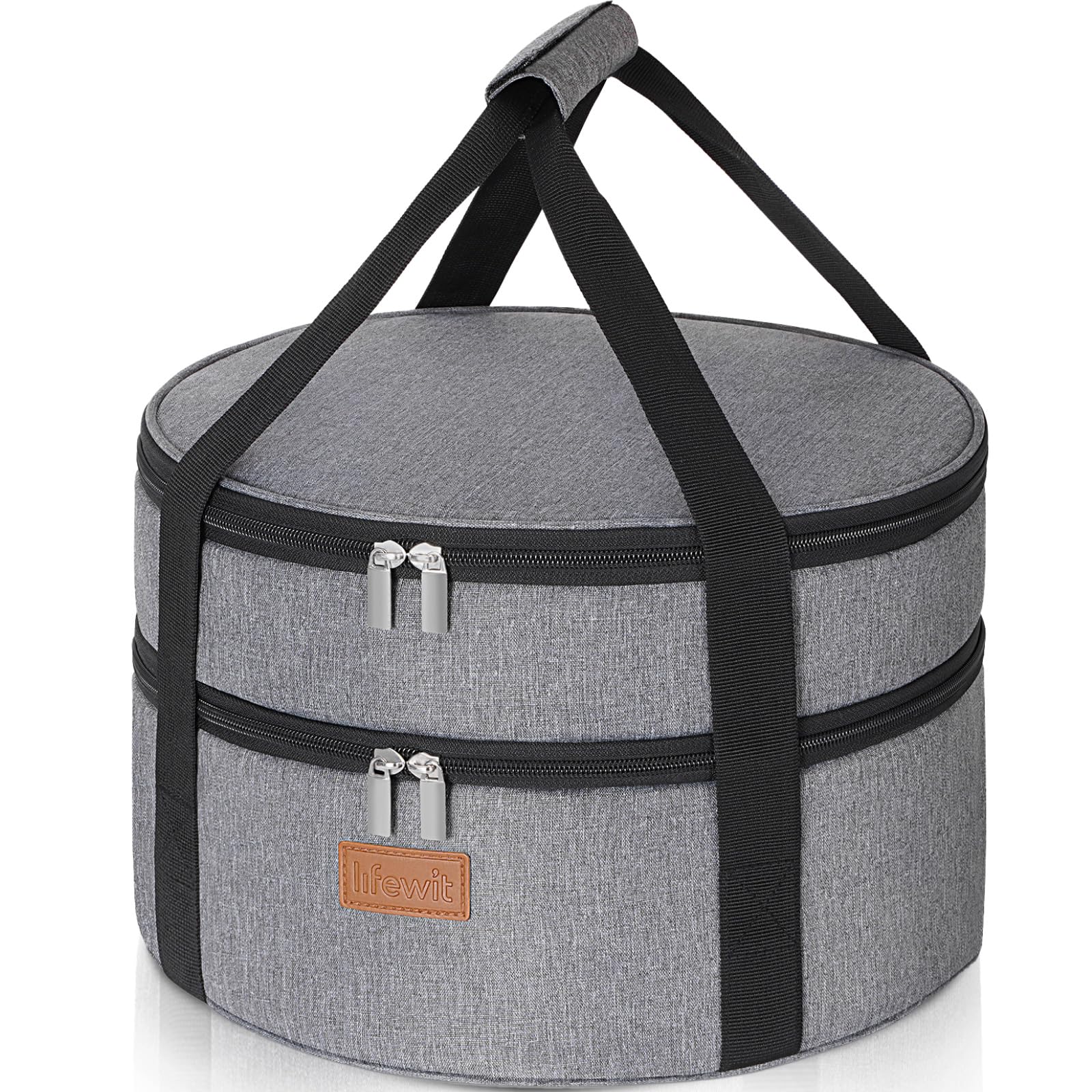 Lifewit porta cazuelas doble capa redonda para transportar guisos calientes