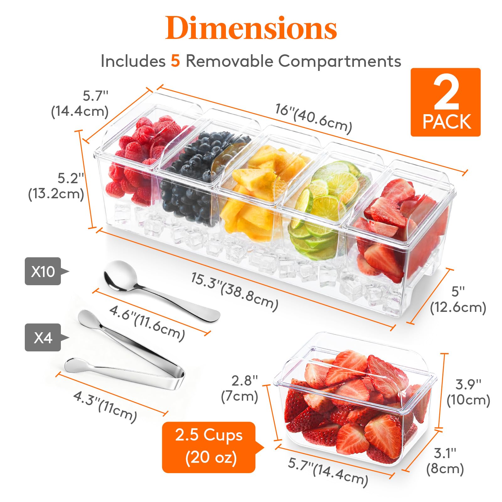 Conjunto Lifewit porta-condimentos con tapas para servicio higiénico.