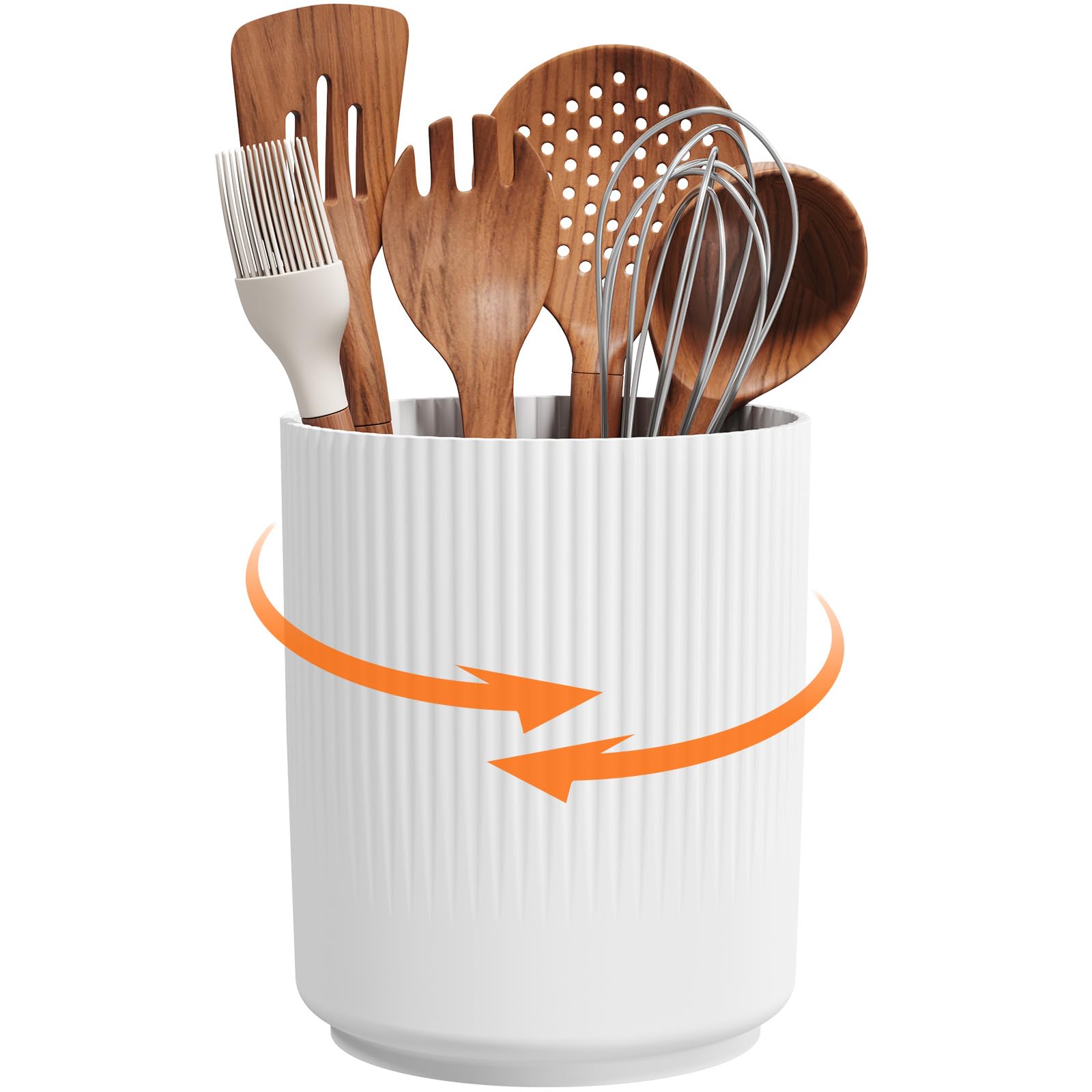 Lifewit porta-utensilios de 7-5 pulgadas con base giratoria para encimera ordenada