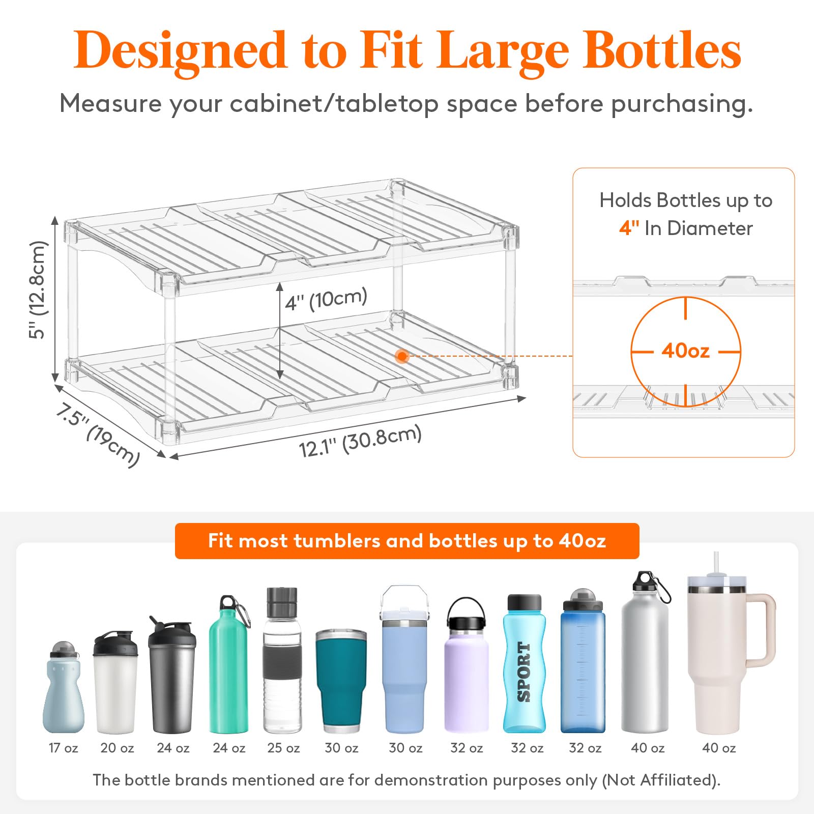 Lifewit portabotellas de cristal transparente para exhibir botellas y facilitar el acceso.