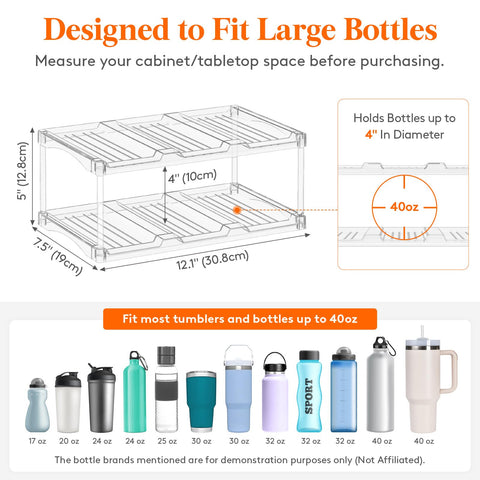 Lifewit portabotellas de cristal transparente para exhibir botellas y facilitar el acceso.